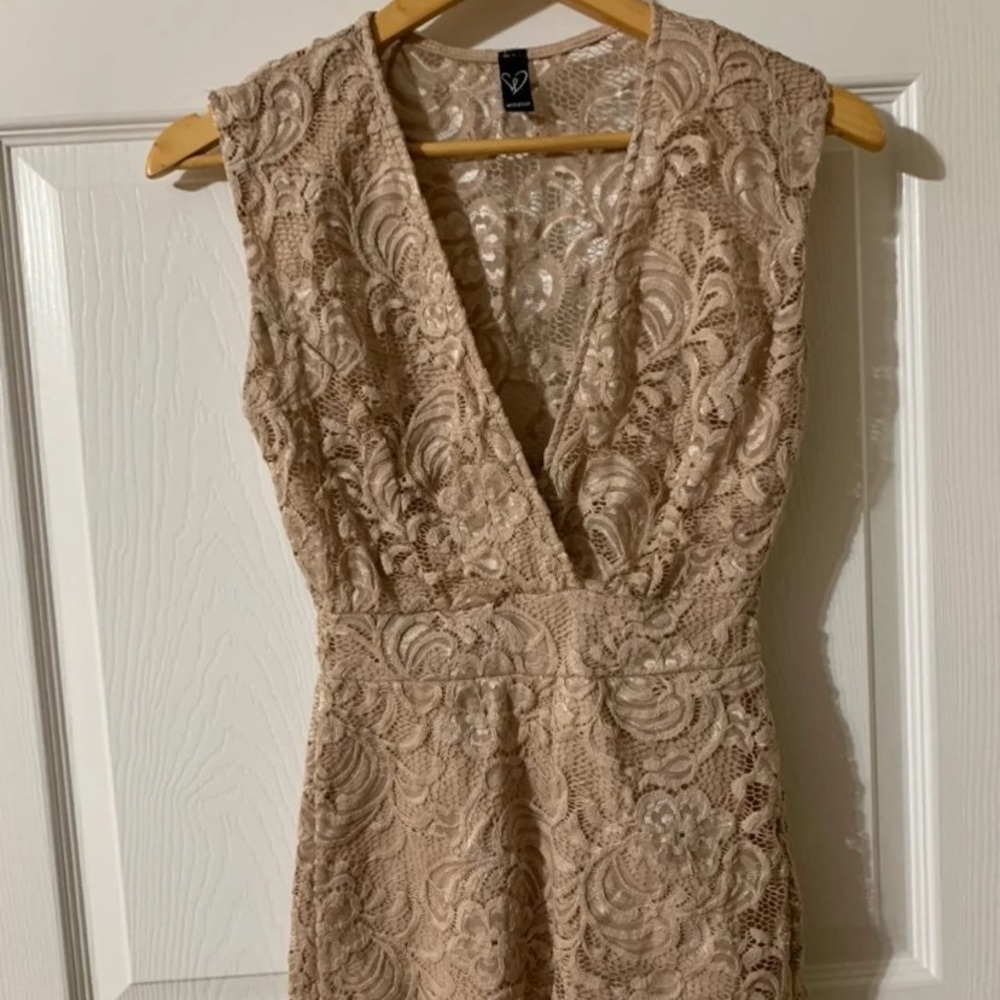 Windsor Beige Lace Short Set Romper Size Small - Picture 1 of 4